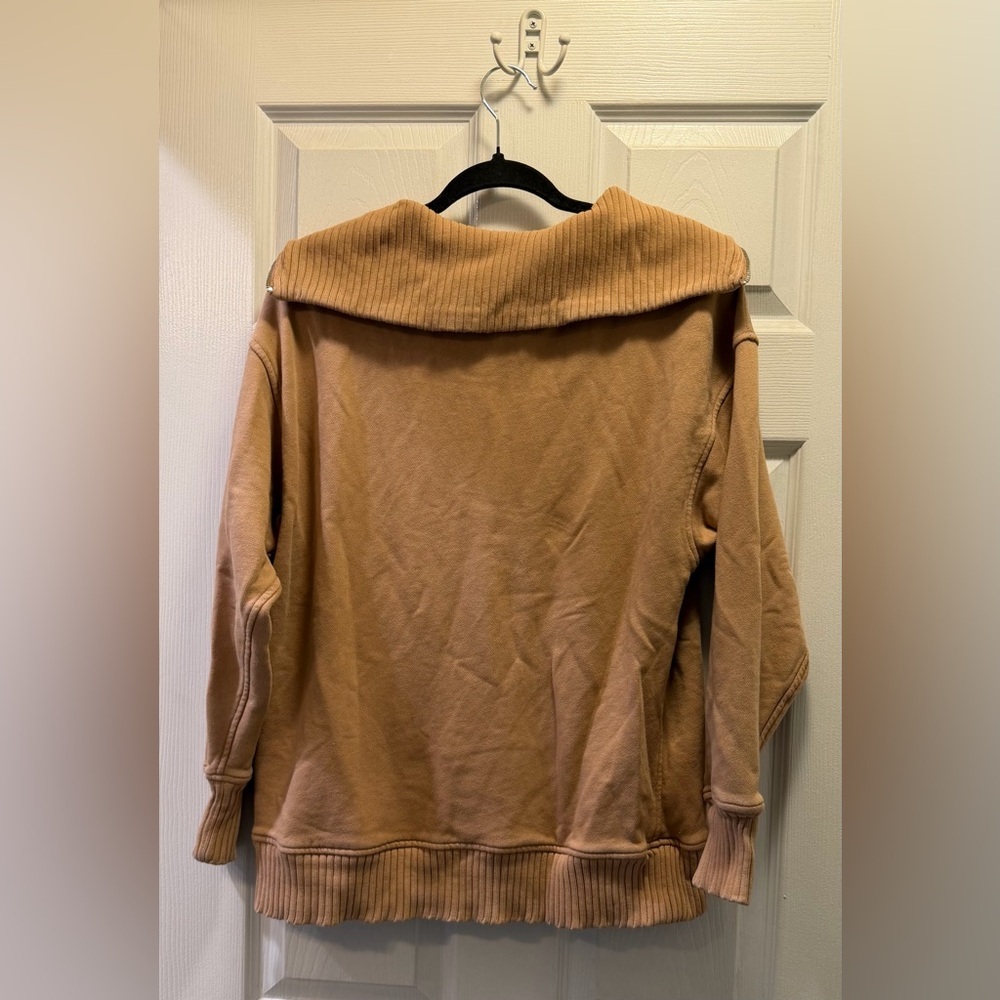 aerie Zip-Neck Sweater in Camel - Picture 2 of 3